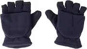 [DEARMAMY] Flip Gloves Touchscreen Warm Mitten Helly Flap Cover Mittens Navy Fingerless Gloves Women Mittens Men Bike Gloves Thermal Gloves way Winter Warm Gloves Polar Fleece Blue