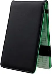 CLISPEED Golf Score Book Golf Notebook Scorecard Holder Leather Scorecard Book Pocket Book Golf Yardage Book Yardage Book Cover Black Golf Balls Scorebook Record Paper Outdoor