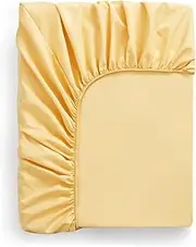 [BoNene] Queen Sheets Modern Simple Style Solid Solor Bed Sheet Fitted Sheet Elastic Band Fixed Antifouling Anti-Crease Portable Sheets Cover for Bed Queen Sheet Set (Color : Yellow, Size : Spain)