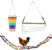 BAZEITFLOW 1Set Creative Hanging Chicken Plaything Kit for Chickens and Parrots Fun Swing Climbing for Pet Enrichment and Cage Decoration