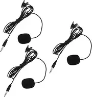 Kisangel Professional Mics 3 Pcs Condenser Mics Clip for Streaming Interviews Vlogging