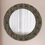 Bathroom Wall Mounted Mirror with Glass printed Frame Home Decoration Abstract