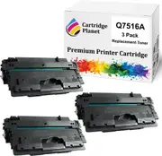 3 Pack Compatible Toner Cartridge Replacement for HP Q7516A 16A (12,000 Pages) for HP Laserjet 5200 5200DTN 5200L 5200n 5200tn