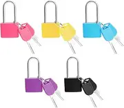 [Yuehuabao] Pack of 5 Suitcase Lock with Key Colourful Padlock with Key Suitable for Travel School Gym Locker Suitcase 5 Colours