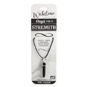 Wishstone Onyx Point Pendant Necklace Stamina & Perseverance Women Black