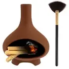 Incense Holder Ceramic Incense Burner Chimney Incense Cone Burner with Brushଓ