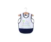 Baby Bibs Waterproof And Wipeable-Eat And Play Smock Apron - Navy