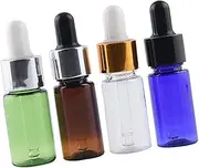 10ml Essential Oil Bottles Set Droppers 4pcs Empty Plastic Perfume Bottles Travel-sized for Essential Oils and Perfumes Random