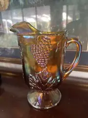 Large Vintage Indiana Glass Gold Carnival Glass Pitcher