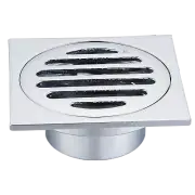 Kinetic 80mm Chrome Plated Square Floor Grate Home Bath Plumbing Fixtures