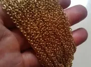 in bulk 3 meter Thin 2.3mm Cross Rolo Chain Stainless Steel Jewelry Finding Gold