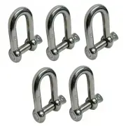 5PCS 1/2'' Chain D type Rigging Bow Shackle Anchor Boat Stainless Steel Paracord