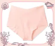 XL Pure Shell Pink NO SHOW Edges Victorias Secret High Waist Midi Brief Pantie