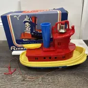 Vintage 1940s Renwal Tuggsy Tuggy Toy Tugboat # 128 Rare With Box NM, Open Box