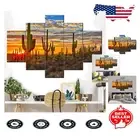 Elegantly Framed Arizona Desert Paintings - 5-Piece Canvas Set Ready to Hang
