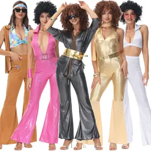 爆款*性感復古disco迪斯科服裝70 80年代嬉皮士化妝舞會吧夜店表演服