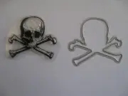 NEW CLEAR STAMP ~ SKULL & CROSS BONES with COORDINATING FRAMELIT DIE Halloween