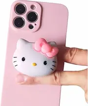Kawaii Kitty Expanding Phone Grip, Cute Collapsible Phone Mount Holder Stand for Girls Women, Finger Snap Pop Grip Compatible with iPhone 11 12 13 14 pro max iPad Tablet Kindle and Android Cell Phone