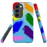 For Samsung Galaxy S23 Case Shielding Cover, Rainbow Brushes