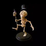 UNPAINTED Skelly Bones Halloween Skeleton 3D Printed Model Kit (8-24)