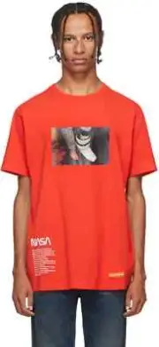 65% OFF [SALE] Heron Preston Red Photo Nasa T-Shirt Sz. XS