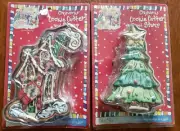 2-BLUE Sky CLAYWORKS Cookie Cutter & Stamp Christmas Tree, Gingerbread house,NEW