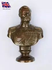 Russian Emperor NICHOLAS I Bronze Bust Statue 6" Antiques Imitation