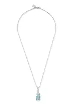 Crystal Haze Nostalgia Bear Silver-plated Necklace - Light Blue - One Size One Size