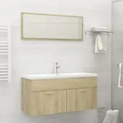Bathroom Furniture Set Sonoma Oak Chipboard