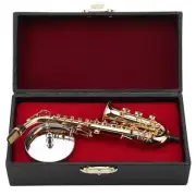 Alto Saxophone, Miniature Alto Saxophone Replica with Stand and Case Gold Pla...