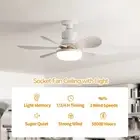 LED 40W Modern Ceiling Fan Light E27 With Remote Control For Dimming,85-265V NEW