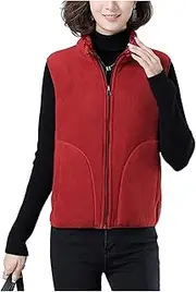 [Qiribati] Womens Fleece Vest Soft Shell Body Warmer Lightweight Zip Padded Gilet Jacket Waistcoat Top