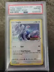 PSA 10 GEM MINT STAFF Prerelease Lugia Vivid Voltage Pokemon Card SWSH069