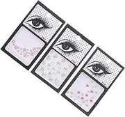 OFFIGAM 3 Sets Self Adhesive Eye Corners Gems Decals Rhinestone Face Jewels for Makeup Nail Art and Crafts for Festivals Parties and Special Occasions