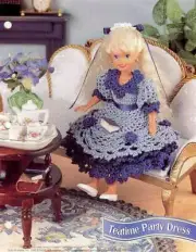 NEW ANNIE'S FASHION DOLL CROCHET CLUB TEATIME PARTY DRESS PATTERN
