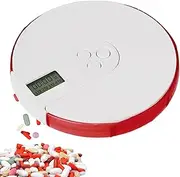 Pill Dispenser Machine, Electronic Pill Organizer, Automatic Caplet Reminder, Digital Medication Dispenser, 4.33x4.33x0.87 Inches, Smart Tablet Box with Alarm