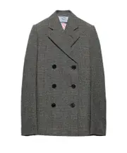 Double-breasted Prince of Wales checked jacket IT40 Slate gray/snowflake pink