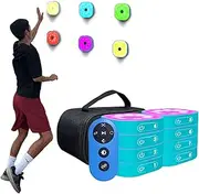 SUZLAZYR Reaction Training Lights, Remote Control Agile Fitness Lamp, 4 Modes & 4 Light Color, Improve Speed, Agility and Reaction Time,8 Lights
