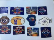 12 different Tooheys Brewery “ BLUE “ Beer Issue Beer Coasters NO MORE
