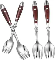[JECOMPRIS] Stainless Steel Sporks Reusable Salad Forks Spoon Set Salad Server for Dinner