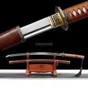 Japanese 9260 Spring Steel 98Sabre Sword 军刀 Full Tang Leather Sheath BattleReady