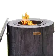 Eco Fuego Charcoal Coloured Finish Outdoor Garden Wax Candle Fire Pit Set