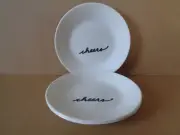 3 Corelle Cheers Appetizer or Dessert Plates 6-3/4" Diameter New Made in USA