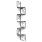 Corner Shelf Wall Mount of 5 Tier Rustic Wood Floating Shelves Weathered Grey
