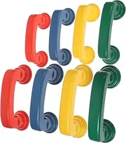 KONTONTY Kids Plastic Simulation Handset 8pcs Classroom Phone Props Realistic Design for Pretend Play Communication Skills