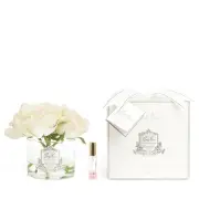 Cote Noire Perfumed Natural Touch Five Roses Pink Blush, Silver & Clear Glass