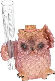 Garden Owl Rain Gauge Ornament Yard Adornment Home Decor Owl Decor Rain Measurement Tool