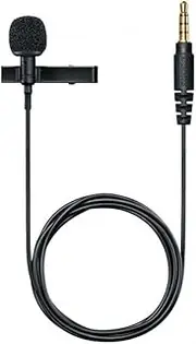 Shure MVL Omnidirectional Condenser Lavalier Microphone [1/8 inch (3.5mm)] + Windscreen, Tie-Clip, Mount and Carrying Pouch