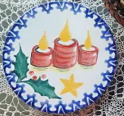 VTG ZANOLLI Ceramic Holiday Christmas Trivet Plate Hand Painted Made In Italy