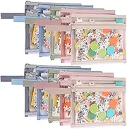 EOOUT 10 Pack Colored Mesh Zipper Pouch Bags, A5 Double-Layer Nylon Puzzle Organizers and Storage Building Block Board Game Storage Breathable Clear Zipper Bags for Office Home Games